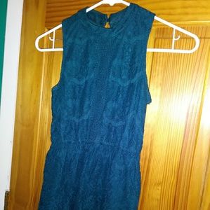 Dark teal lace dress